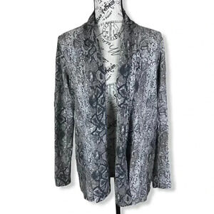 Gibson Snakeskin Collared Opened Cardigan- XS